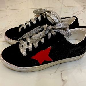 Boutique shoes black suede and sparkle.